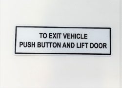 Decal - To Exit Vehicle Push - VFS100-317 - VFS Ltd