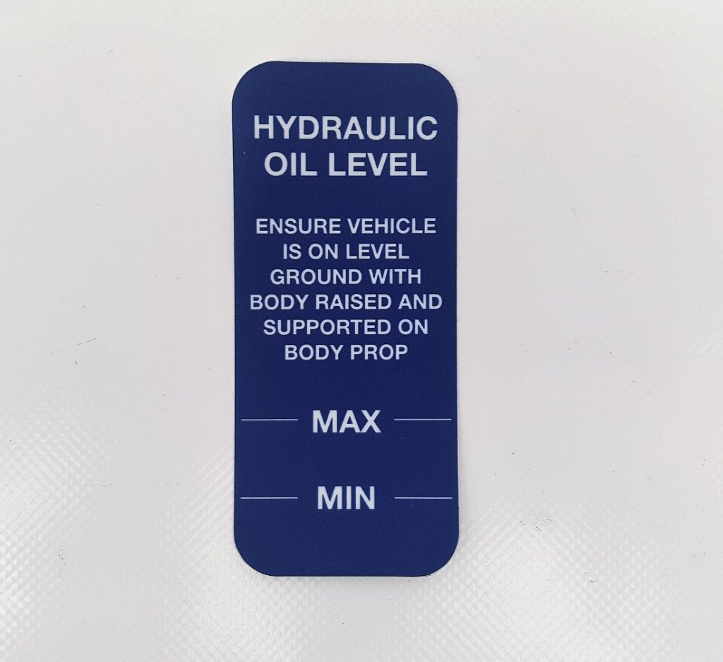 Decal - Maximum Oil Level - Transit Tipper - VFS100-107 - VFS Parts ...
